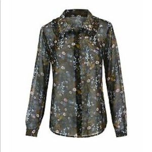 CAbi Floret Blouse #3593 - SMALL - EUC